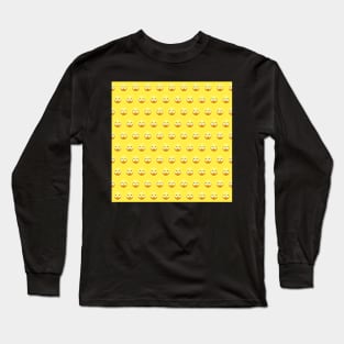 Emoji Eye Roll Pattern Long Sleeve T-Shirt